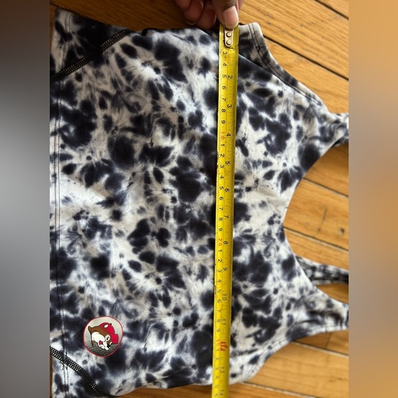 buc ees Sports Bra Tank Top Women’s Size Small Black White Tie Dye Logo - Picture 6 of 7